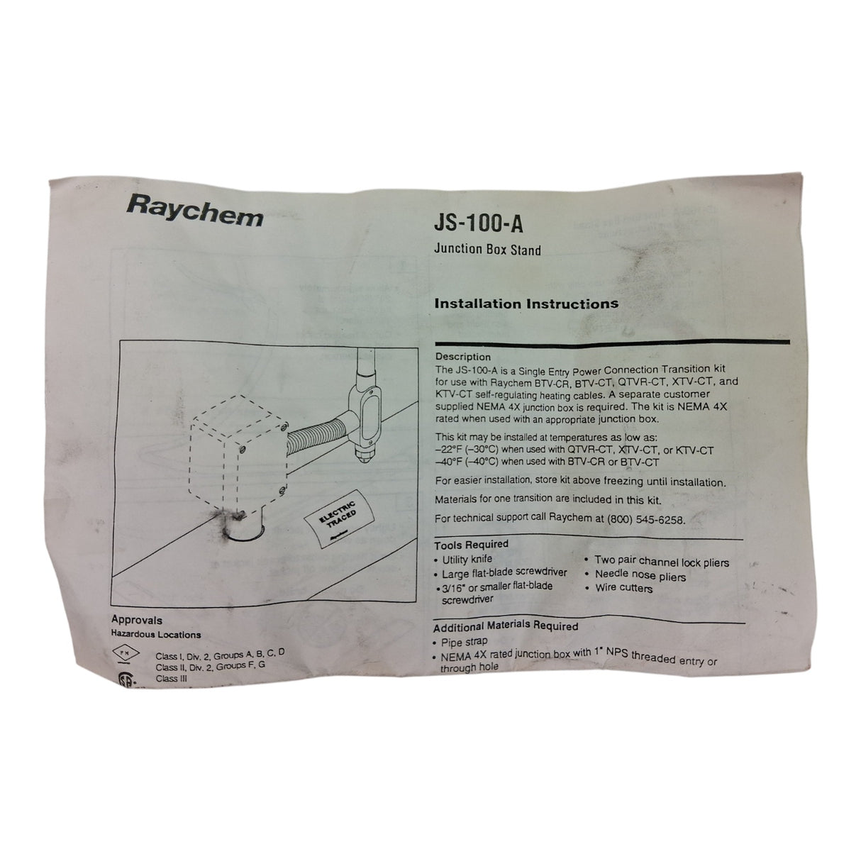Raychem JS-100-A Pipe Heating Cable Component