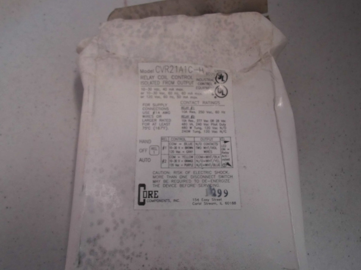 Core Components RELAY COIL CONTROL ISOLATED OUT 10-30VAC/DC/120VAC CVR21A1C-H