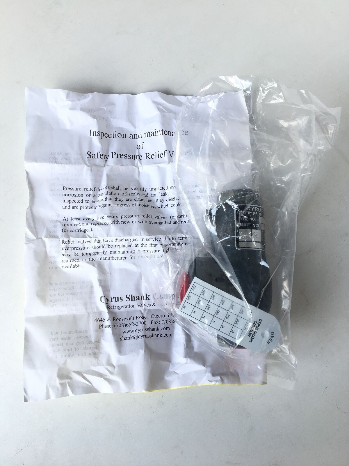 CYRUS SHANK COMPANY 803 RELIEF VALVE 1/2" INLET 150 PSIG *NEW* - FreemanLiquidators