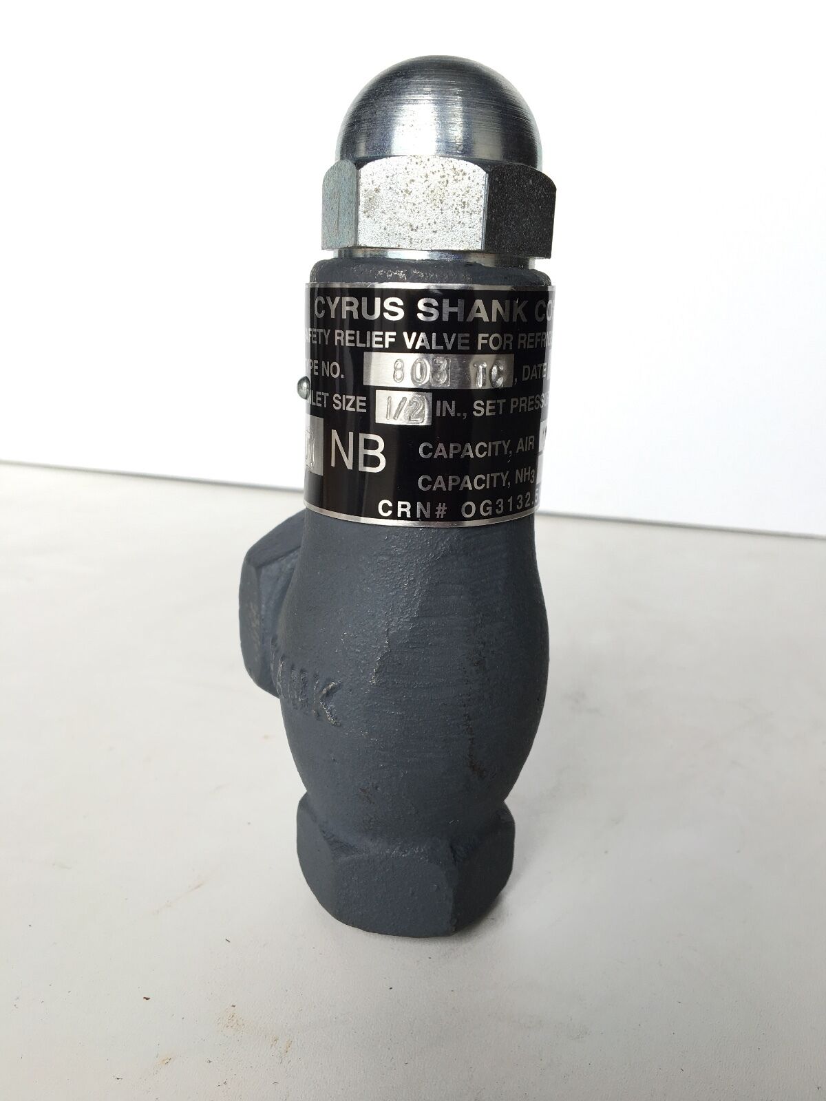 CYRUS SHANK COMPANY 803 RELIEF VALVE 1/2" INLET 125 PSIG *NEW* - FreemanLiquidators