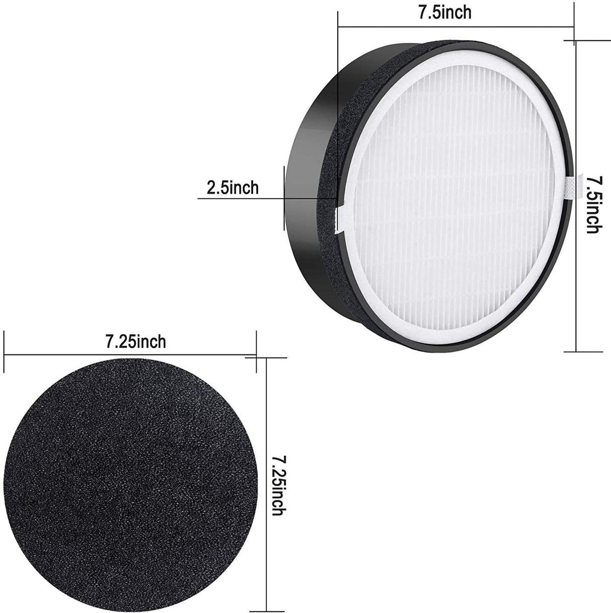 Hongfa LV-H132 Replacement Filters for Levoit Air Purifier, 3-in-1 Nylon Pre True HEPA Filter, True HEPA and Activated Carbon Filters Set LV-H132-RF - FreemanLiquidators