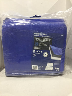 Everbilt 20 ft. x 30 ft. Blue Medium Duty Tarp 5MIL - FreemanLiquidators - [product_description]