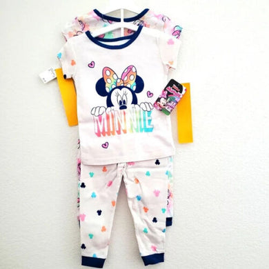 Toddler Girls' 4pc Minnie Mouse Snug Fit Top and Pants Pajama Set - White - 4T - FreemanLiquidators - [product_description]