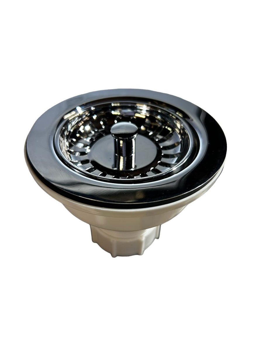 3-in-1 – 3-1/2″ Kitchen Sink Strainer with Stopper Lid and Lift-Out Basket  - Mountain Plumbing Products