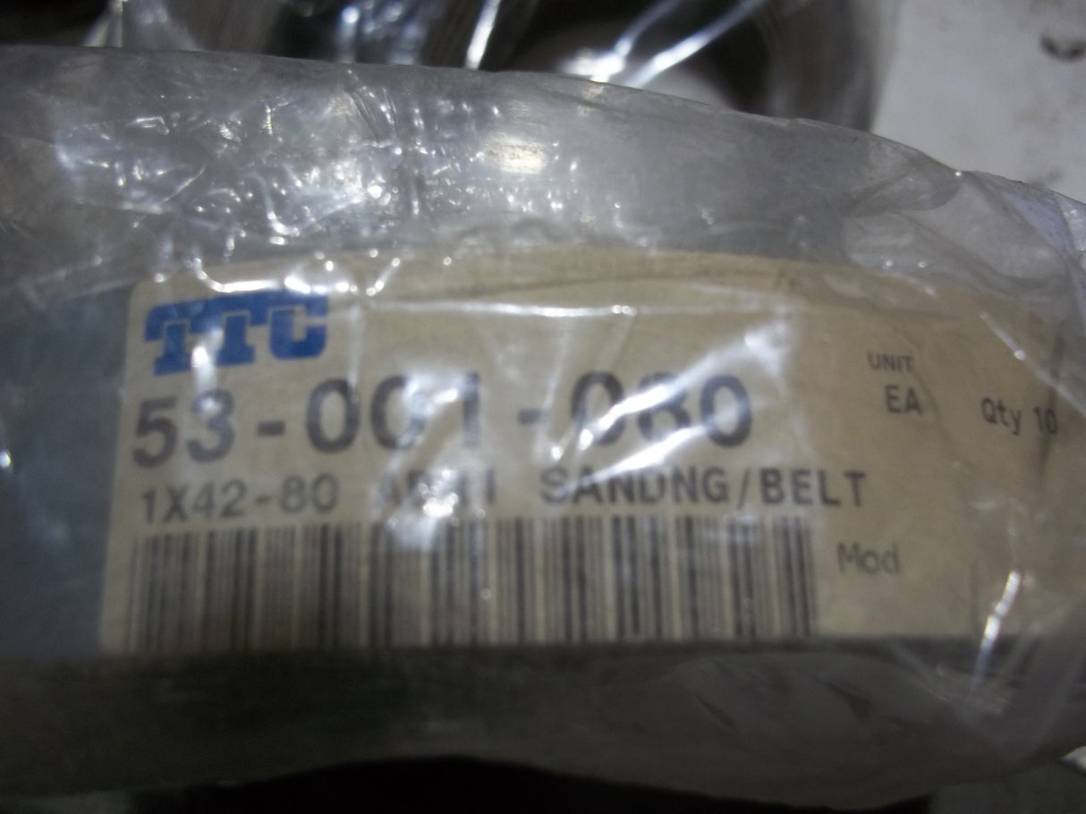 Aluminum Oxide Sanding Belt - Length: 42", Width: 1", Grit: 80, 53-001-080 - FreemanLiquidators