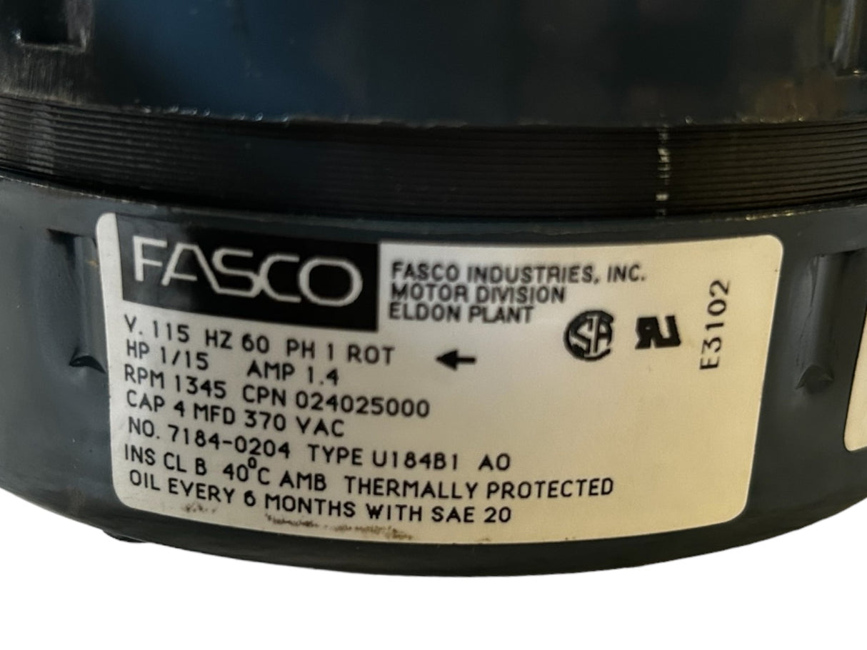 FASCO, 7184-0204, MCQUAY, 024025000, 1/15HP, MOTOR - NEW IN BOX - FreemanLiquidators - [product_description]