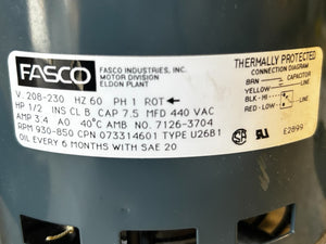 FASCO, 7126-3704, MCQUAY, 073314601, 1/2HP, MOTOR - NEW IN BOX, FREIGHT DAMAGED - FreemanLiquidators - [product_description]