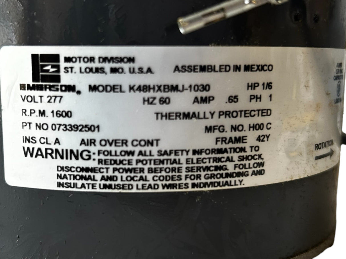 EMERSON, K48HXBMJ-1030, MCQUAY, 073392501, 1/6HP, Motor - NEW IN BOX - FreemanLiquidators - [product_description]