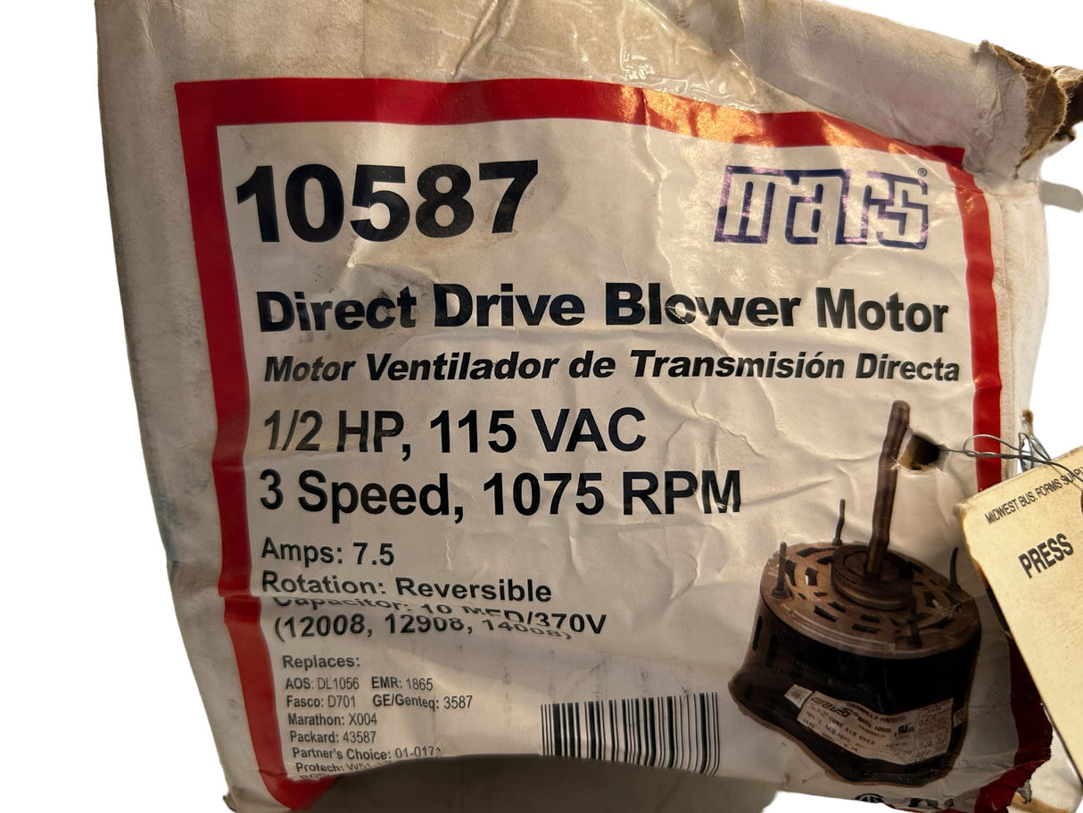 MARS, 10587, Direct Drive Blower Motor, 1/2HP- NEW IN BOX - FreemanLiquidators - [product_description]