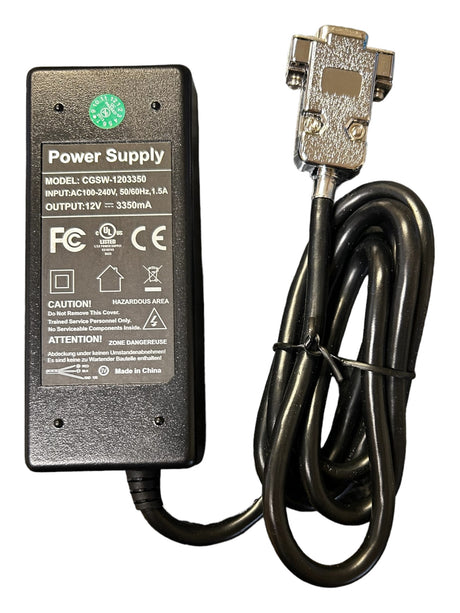 DATALOGIC, 01 113498001, POWER SUPPLY, 40W, 12VDC, WITH HD 15-PIN CONNECTOR - NEW IN ORIGINAL PACKAGING - FreemanLiquidators - [product_description]