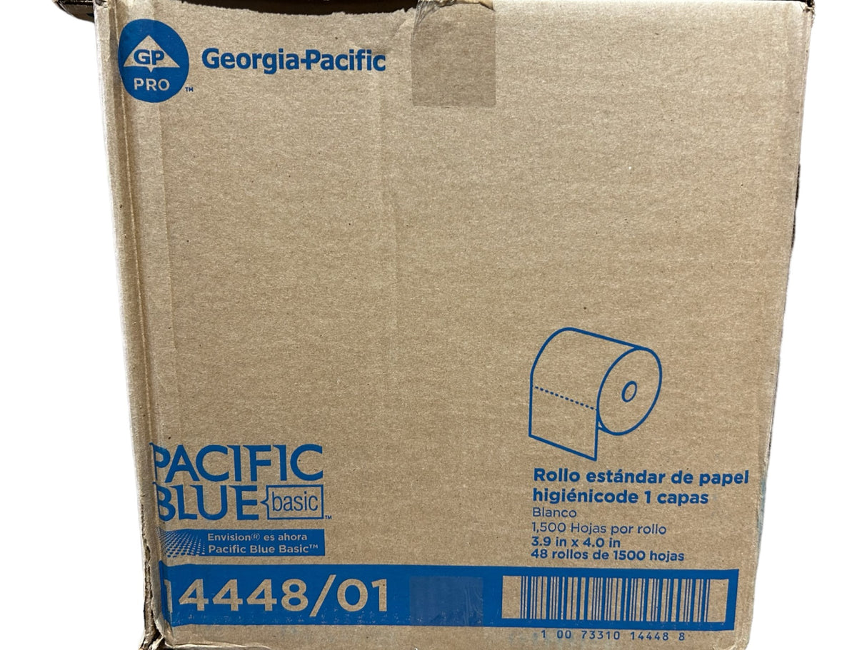 Georgia Pacific, Pacific Blue, 14448/01, Bathroom Tissue, White (48-Roll/Carton 1500-Sheet/Roll) - FreemanLiquidators - [product_description]