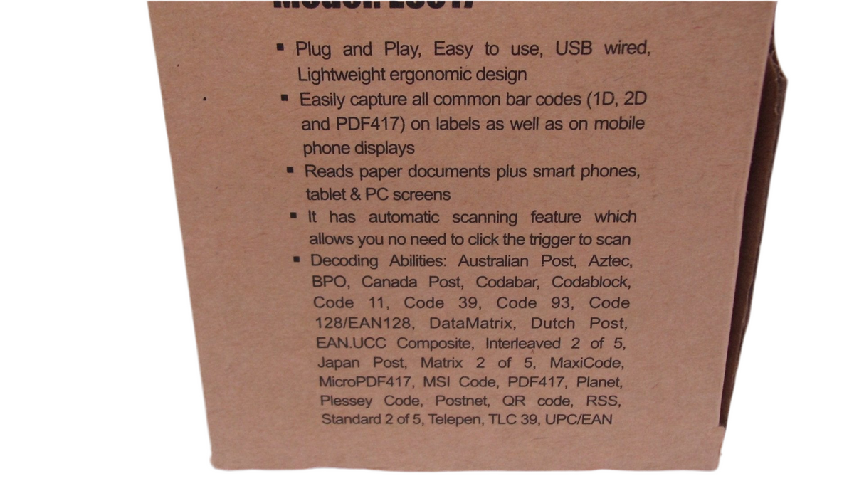 Esky ES017 Handheld USB Wired Barcode Scanner - Automatic 1D and 2D QR Code Reader