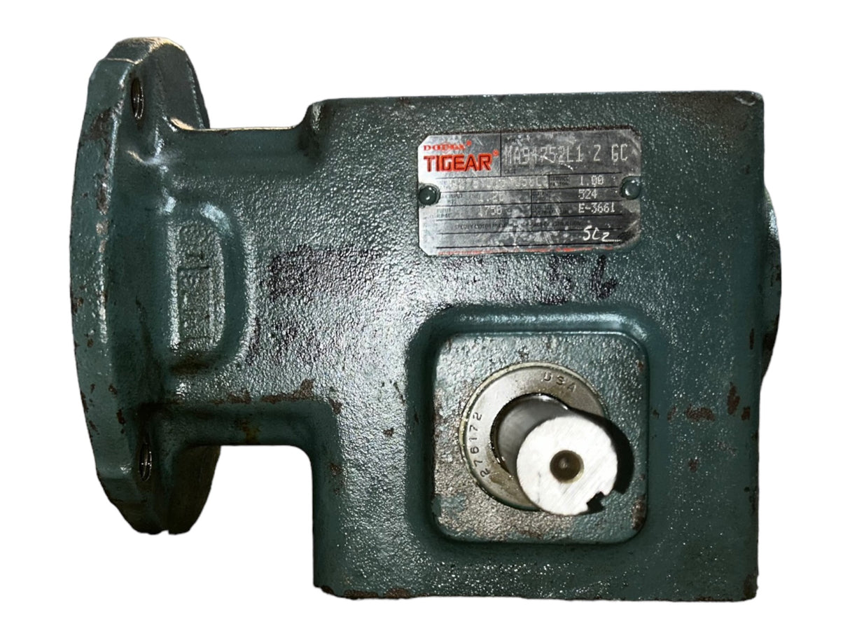 Dodge Tigear-2, 176Q15L56, Size 17 Standard Right Angle Worm Gear Speed Reducer, Quill Input, Solid A Shaft Output, 15:1 Gear Ratio - New NO BOX - FreemanLiquidators - [product_description]