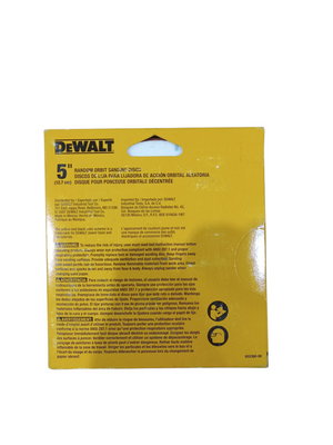 DEWALT DW4314 5-Inch 8 Hole 220 Grit Hook and Loop Random Orbit Sandpaper (25-Pack)