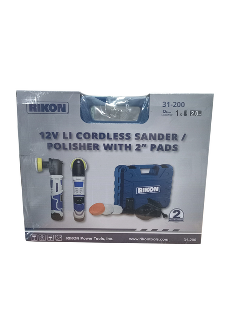 Rikon Power Tools 31-200 12V Lithium Cordless Sander & Polisher with 2 in. Pad