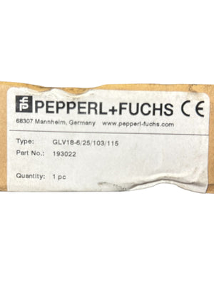 PEPPERL + FUCHS, 193022, Factory Automation GLV18-6/25/103/115 - NEW IN ORIGINAL PACKAGING - FreemanLiquidators - [product_description]