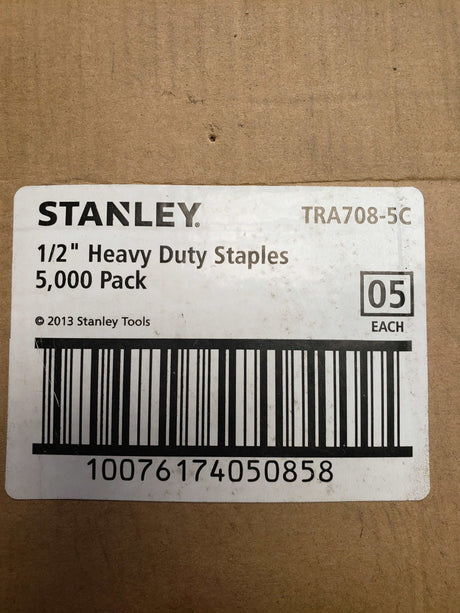 (5 Pack) of Stanley, Staples, 1/2", 5000 Per Box - 25,000 Staples - 75169 - FreemanLiquidators