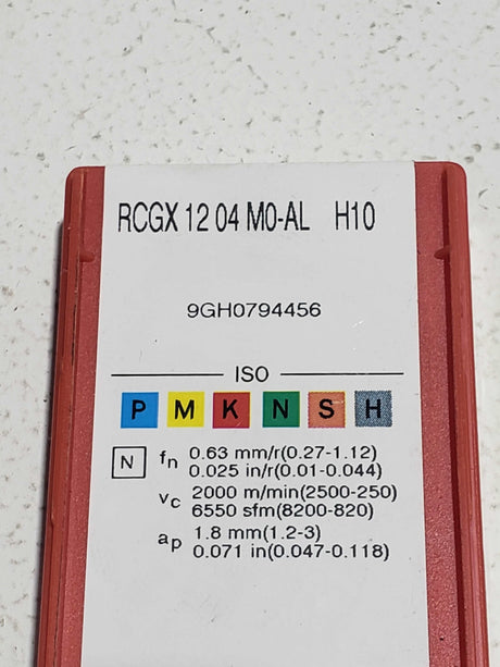 (10 Pack) Sandvik Coromant RCGX1204M0 AL Grade H10 Carbide Turning Insert - FreemanLiquidators