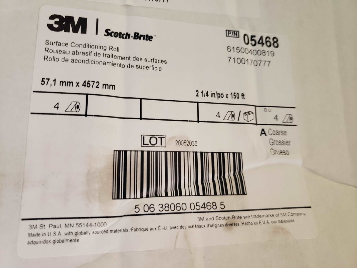 (4 PACK) 3M™ 7100170777 2-1/4 X 150 FT A CRS SCOTCH-BRITE™ SURFACE CONDITIONING ROLL - FreemanLiquidators