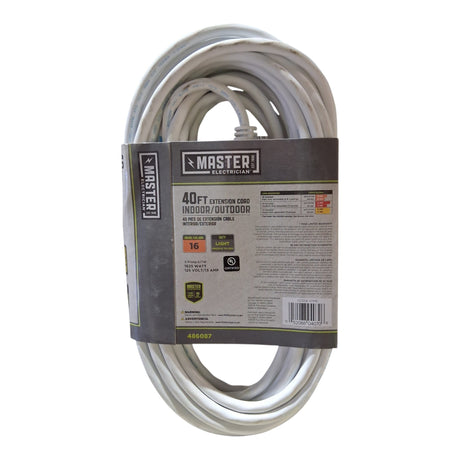 Master Electrician 02356-01ME 40 ft. White Round Vinyl Outdoor Extension Cord - Image 2