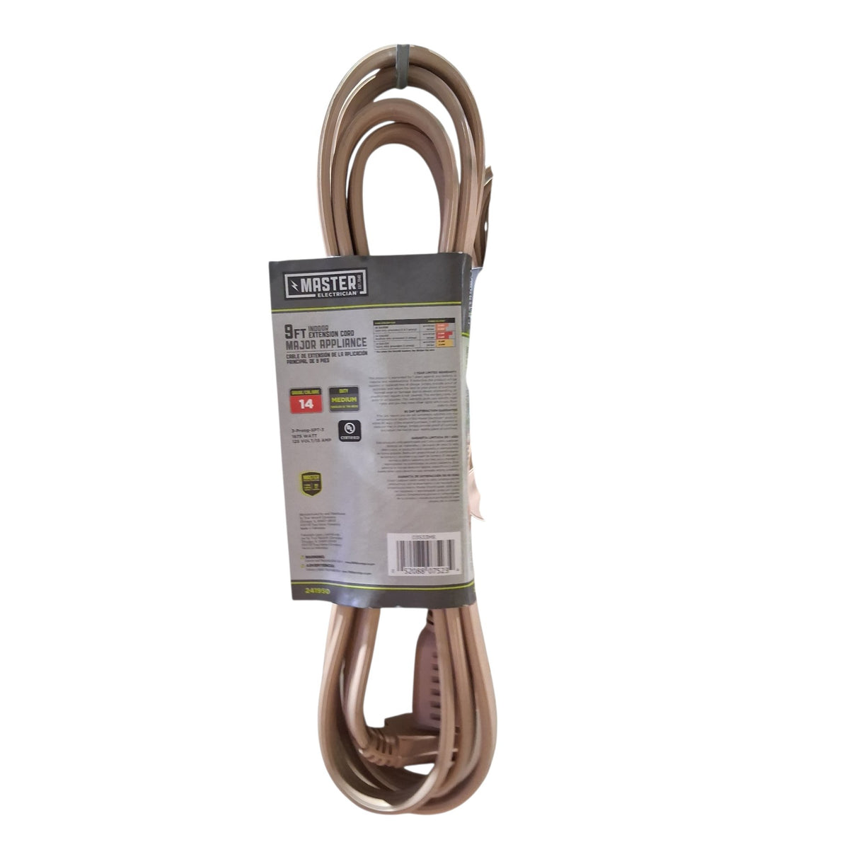Master Electronics Master Electrician 03533ME 9 ft. Beige Air Conditioner-Major Appliance Cord - Image 2