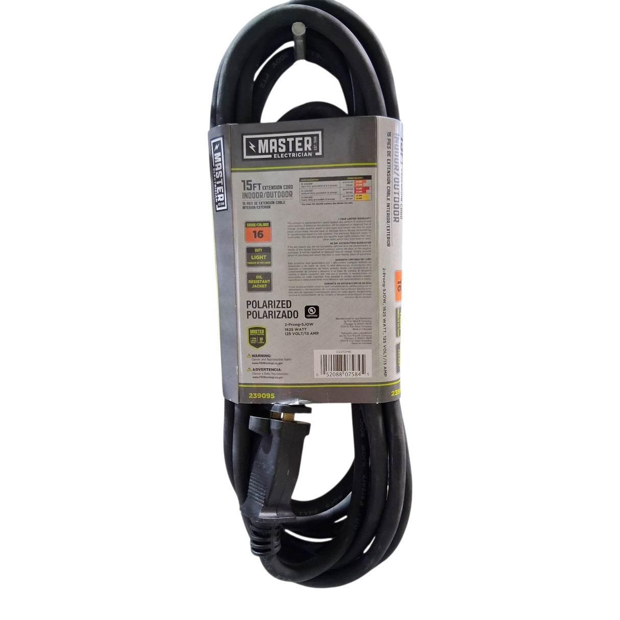HWGB Master Electrician 02210ME 15 ft. Black Round Vinyl Extension Cord - Image 2
