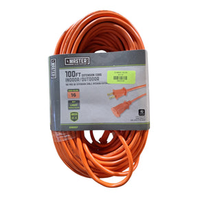 Master Electrician 02209ME 100-Feet Round Vinyl Extension Cord, Orange - Image 1