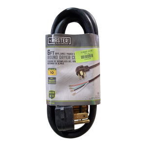 Master Electrician 09156ME 10-4 Black Dryer Cord - 6 ft. - Image 1