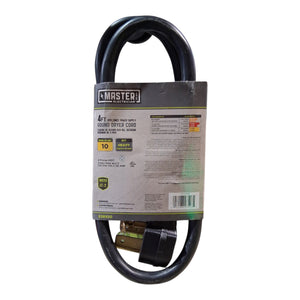 Master Electrician 09154ME 4-Ft. 10/4 SRDT Black Round Dryer Cord - Image 2