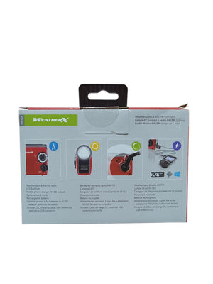WeatherX WR182R — NOAA Weather Band & AM/FM Radio Flashlight w/ Dynamo Hand Crank (Red/Black) - Image 2