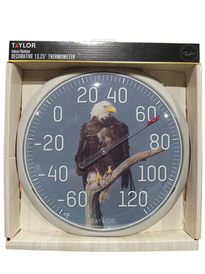 Taylor, Nature Series, Eagle, Dial Thermometer, Wall Decor, 13.25 Inch, Gray Bezel - Image 1