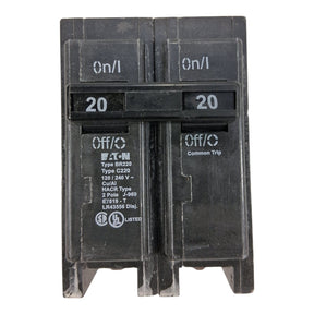 Eaton BR220 — 20A 2‑Pole Plug‑On Circuit Breaker, 120/240V - Image 2