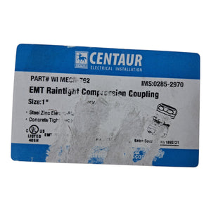 Centaur WI MECR‑762 — 1" Raintight EMT Compression Coupling (20‑Pack) - Image 1