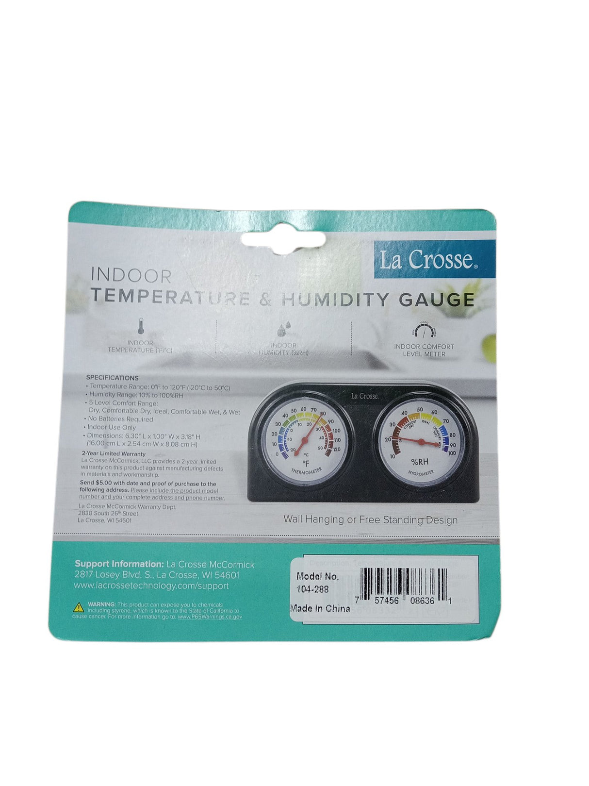 La Crosse temperature & humidity gauge - IN STORE PICKUP ONLY - Image 2