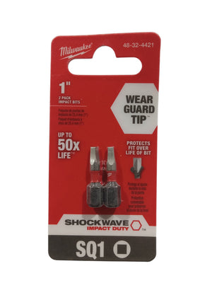 MILWAUKEE ELEC TOOL 48-32-4421 1" #1 SQ Insert Bit (2 Pack) - Image 1