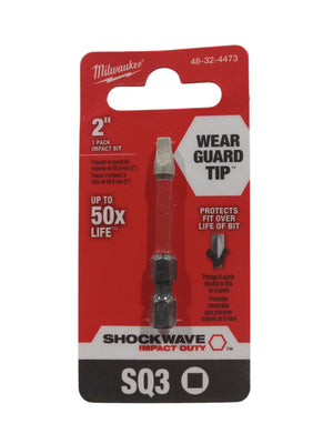 MILWAUKEE ELECTRIC TOOL 48-32-4473 Shockwave 2" Power Bit Square Recess #3 - Image 1