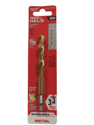 Milwaukee Tool 25/64  SHOCKWAVE RED HELIX Titanium Drill Bit - Image 1