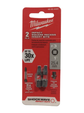 MILWAUKEE ELEC TOOL 48-32-4423 1" #3 SQ Insert Bit (2 Pack) - Image 1