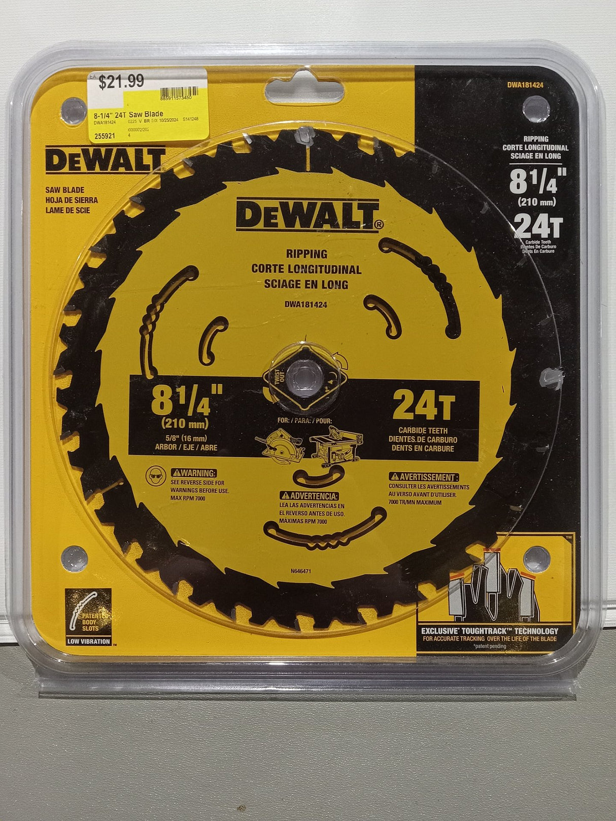 DEWALT DWA181424 8-1/4-Inch 24-Tooth Circular Saw Blade - Image 2