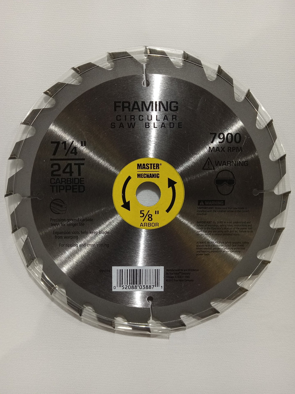 Disston 694374 7.25 in. Master Mechanic Circular Saw Blade  24 Tooth - Image 1