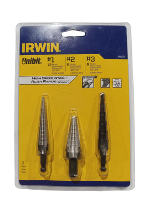 IRWIN VISE-GRIP Irwin/Hanson 10502 Vise-Grip 3-Piece Unibit Step Drill Set - Image 1