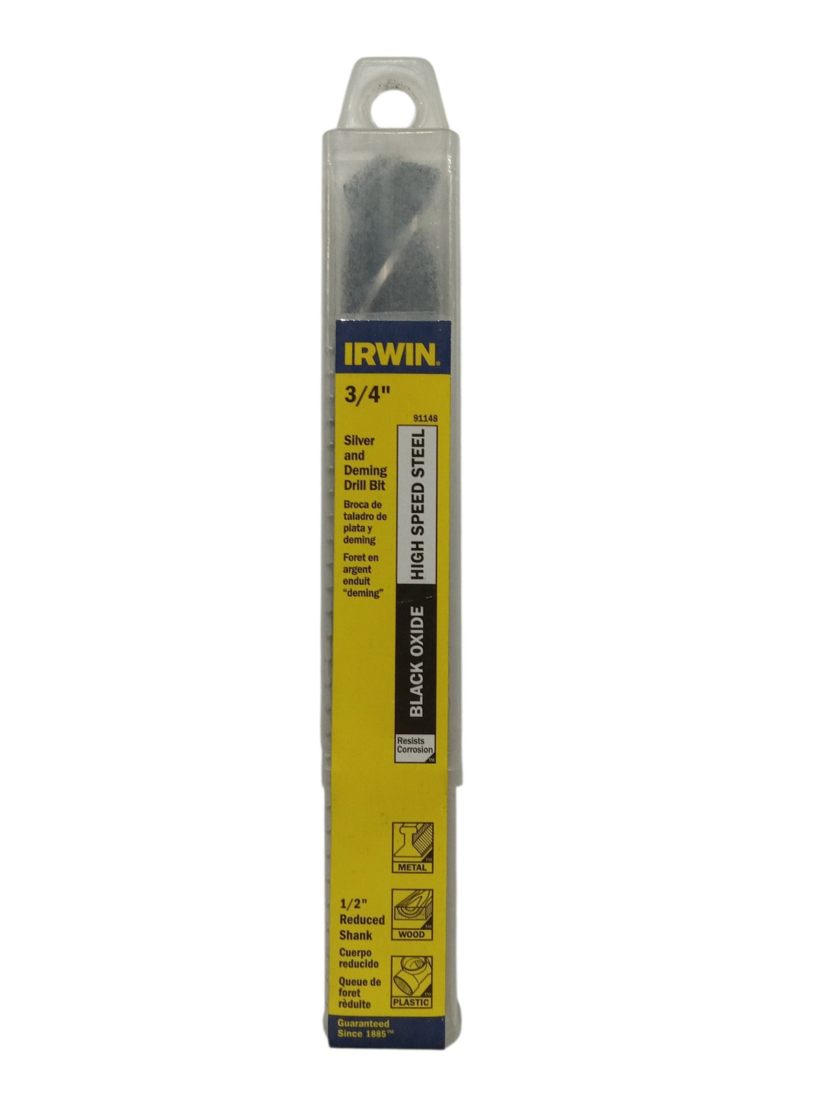 Irwin Tools Irwin 91148 3/4" X 6" Steel Fractional 1/2" Reduced Shank Drill Bit - Image 1
