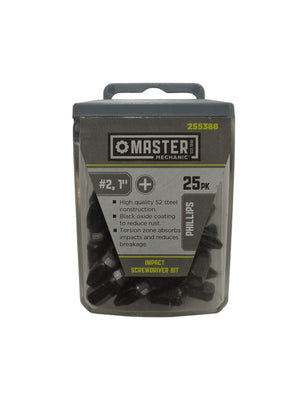 Disston Master Mechanic 255388 Impact Power Bit  Phillips #2  1-In.  25-Pk - Image 1