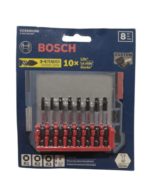 Bosch CCSSQV208 8-Piece Impact Tough Square 2 in. Power Bits with Clip for Custom Case System - Image 1