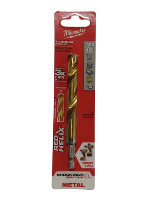 Milwaukee Tool 7/16  SHOCKWAVE RED HELIX Titanium Drill Bit - Image 1