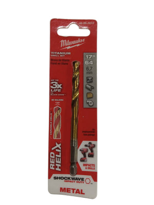 Milwaukee Tool 17/64  SHOCKWAVE RED HELIX Titanium Drill Bit - Image 1