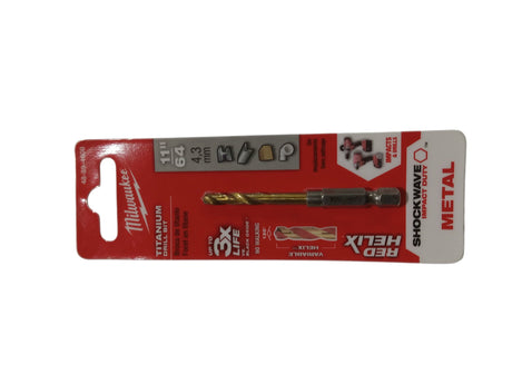 Milwaukee Tool 11/64  SHOCKWAVE RED HELIX Titanium Drill Bit - Image 1