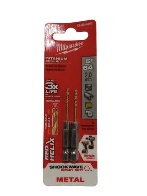 Milwaukee Tool 5/64  SHOCKWAVE RED HELIX Titanium Drill Bit - Image 1