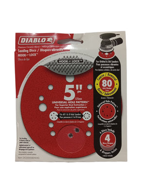 Diablo 5 in. Ceramic Blend Hook and Lock Sanding Disc 80 Grit Coarse 4 pk - Image 1