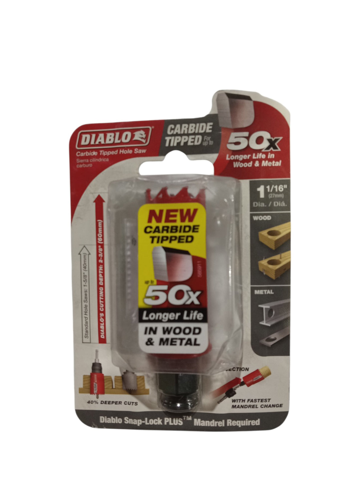 Freud Lit 1-1/16 (27MM) Carbide GP HOLESA, DHS1063CT - Image 1
